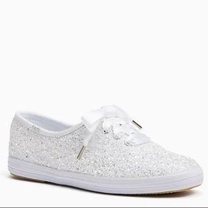 NWT Keds x Kate Spade White Glitter Sneakers